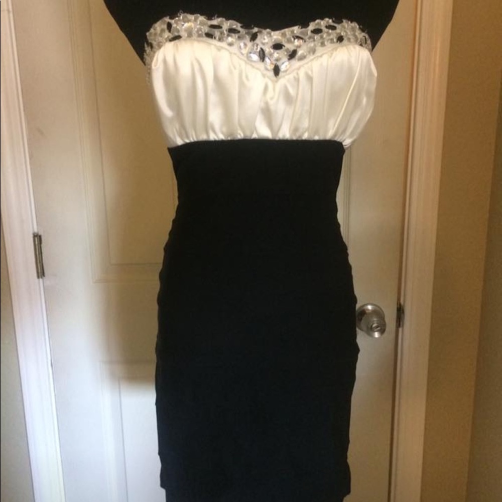 Strapless mini dress
